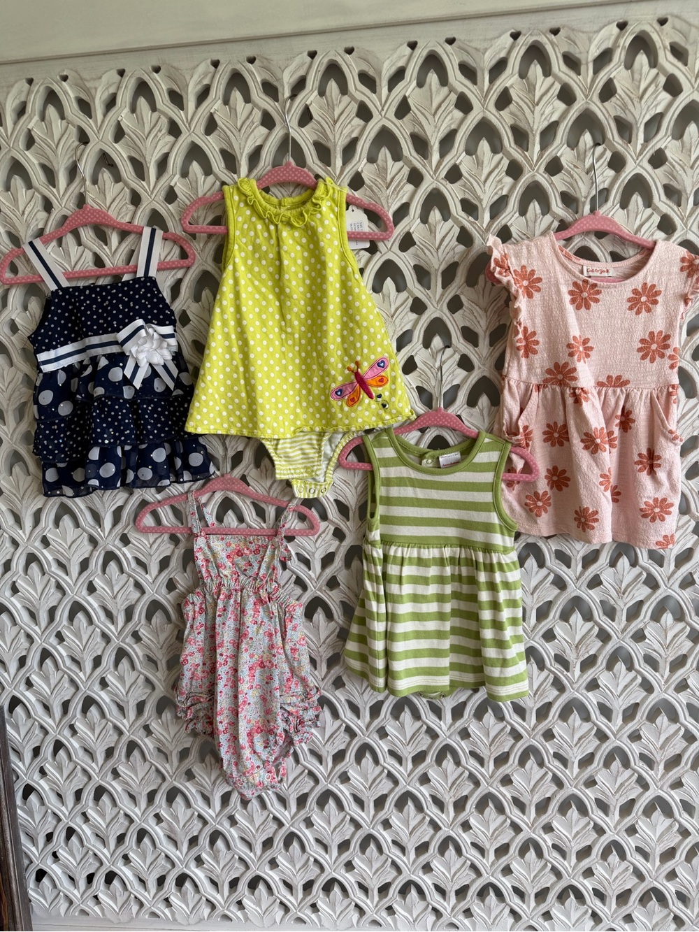 Size 12M dress and romper bundle, includes Matilda Jane and Hanna Andersson